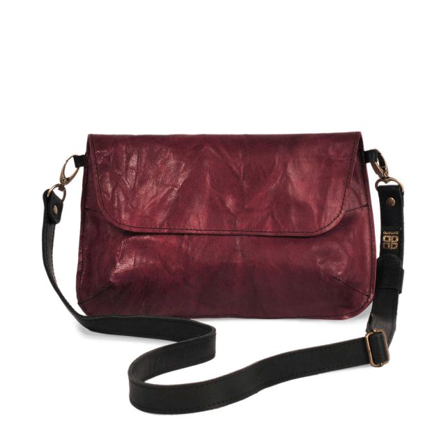 CLUTCH - ANGELA | Knitterleder  | bordeaux rot