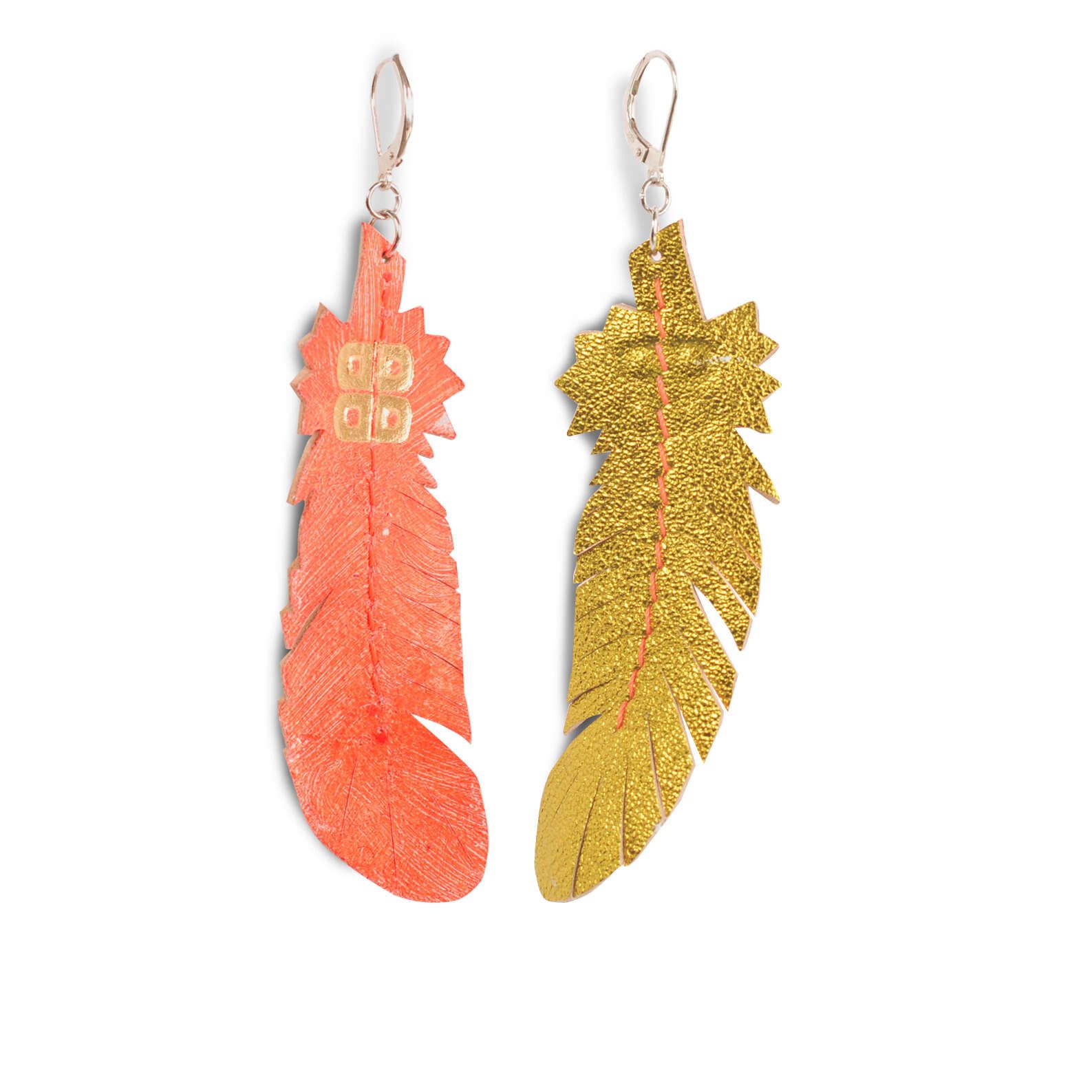 EARRING FEATHER - sun gold_01
