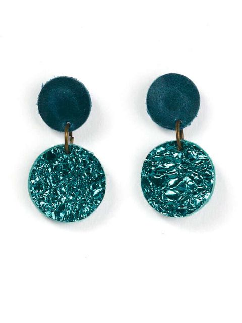 EARRING DOTS - laguna green