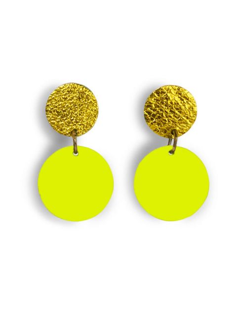 EARRING DOTS - gelb neon