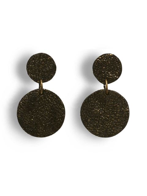 EARRING DOTS - coal gold