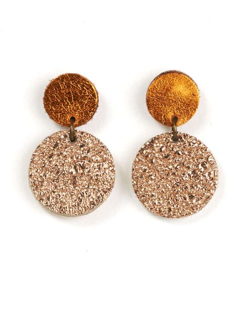 EARRING DOTS - copper rosé